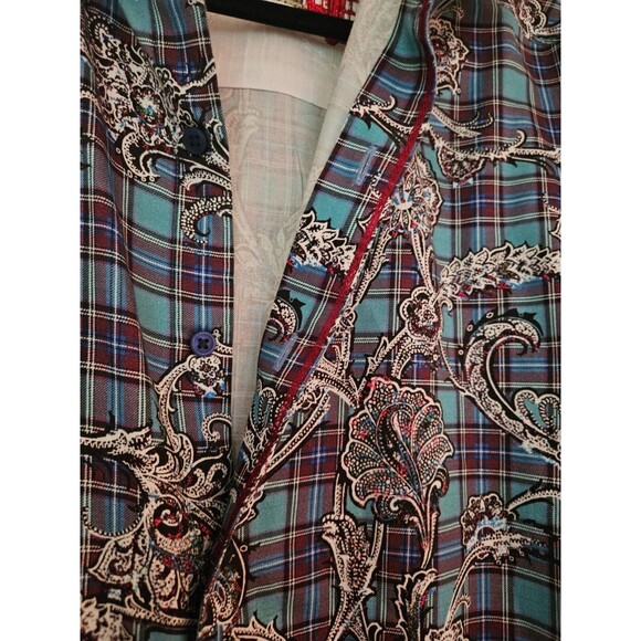 ROBERT GRAHAM Classic Fit Thrill Seeker Paisley Skulls Flip Cuff Shirt 1XLT - Picture 4 of 11